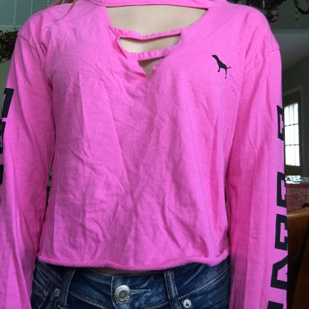 Pink and black shirt from Pink/Victoria’s Secret.